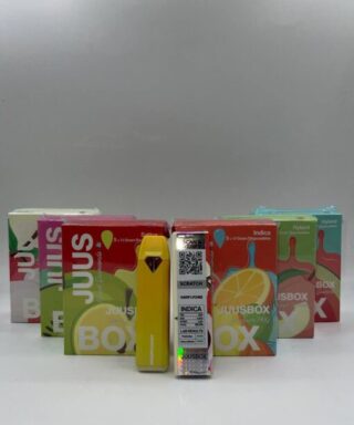 The Juus Box Disposable Vape offers up to 2000 puffs of smooth, flavorful vapor in a sleek, portable, hassle-free design.