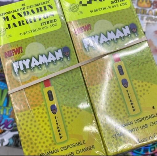 Buy Fiyaman Mandarin Jarritos – a citrus-packed vape cart offering sweet mandarin flavor, smooth hits, and balanced, uplifting hybrid effects all day.
